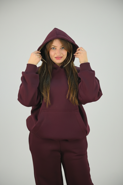 Burgundy Hoodie Set