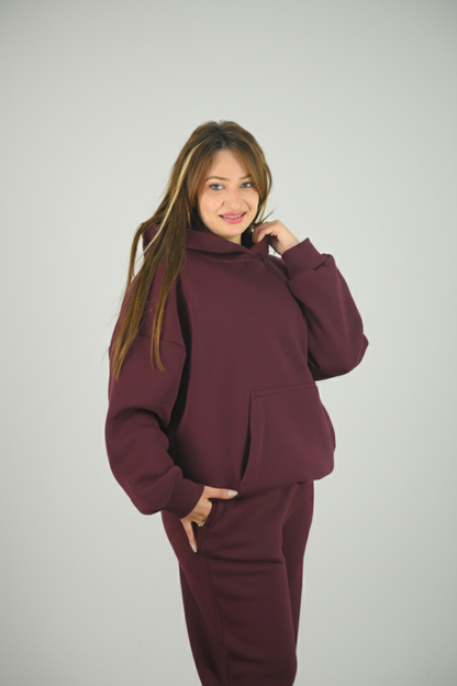 Burgundy Hoodie Set