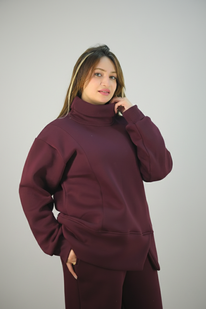 Burgundy High-necked Set