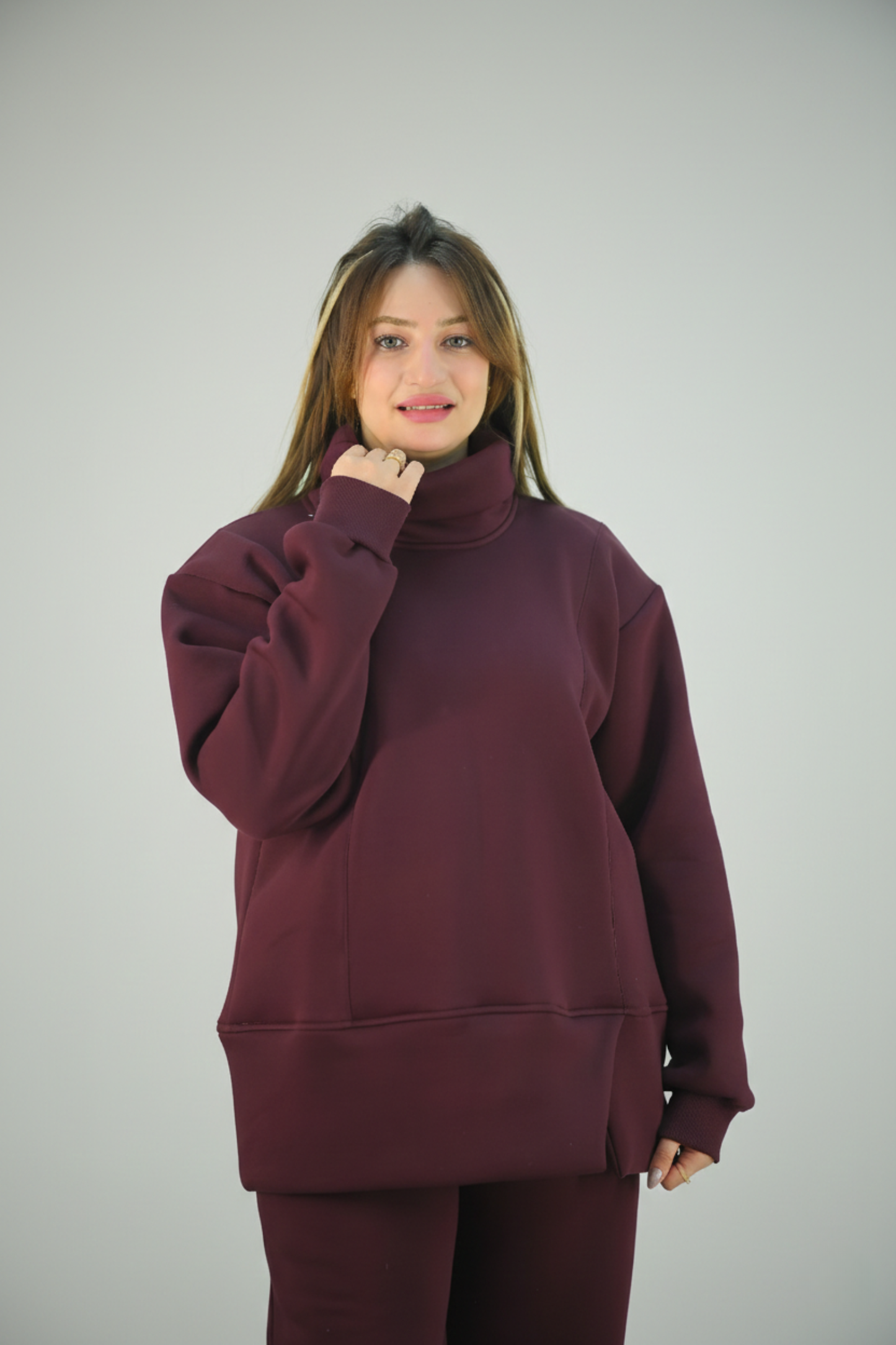 Burgundy High-necked Set