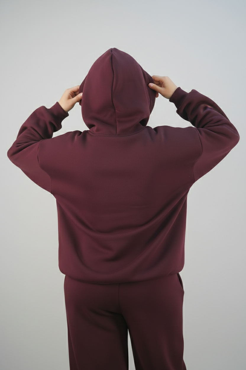 Burgundy Hoodie Set
