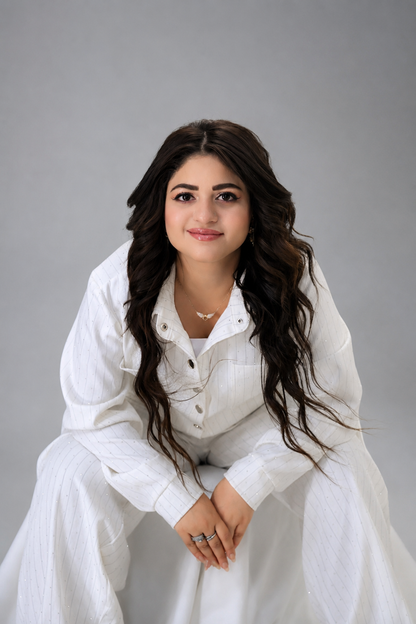 Elegant White Sparkle Belted Jumpsuit