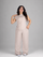 Elegant Sparkle Sleeveless Beige Two-Piece Set